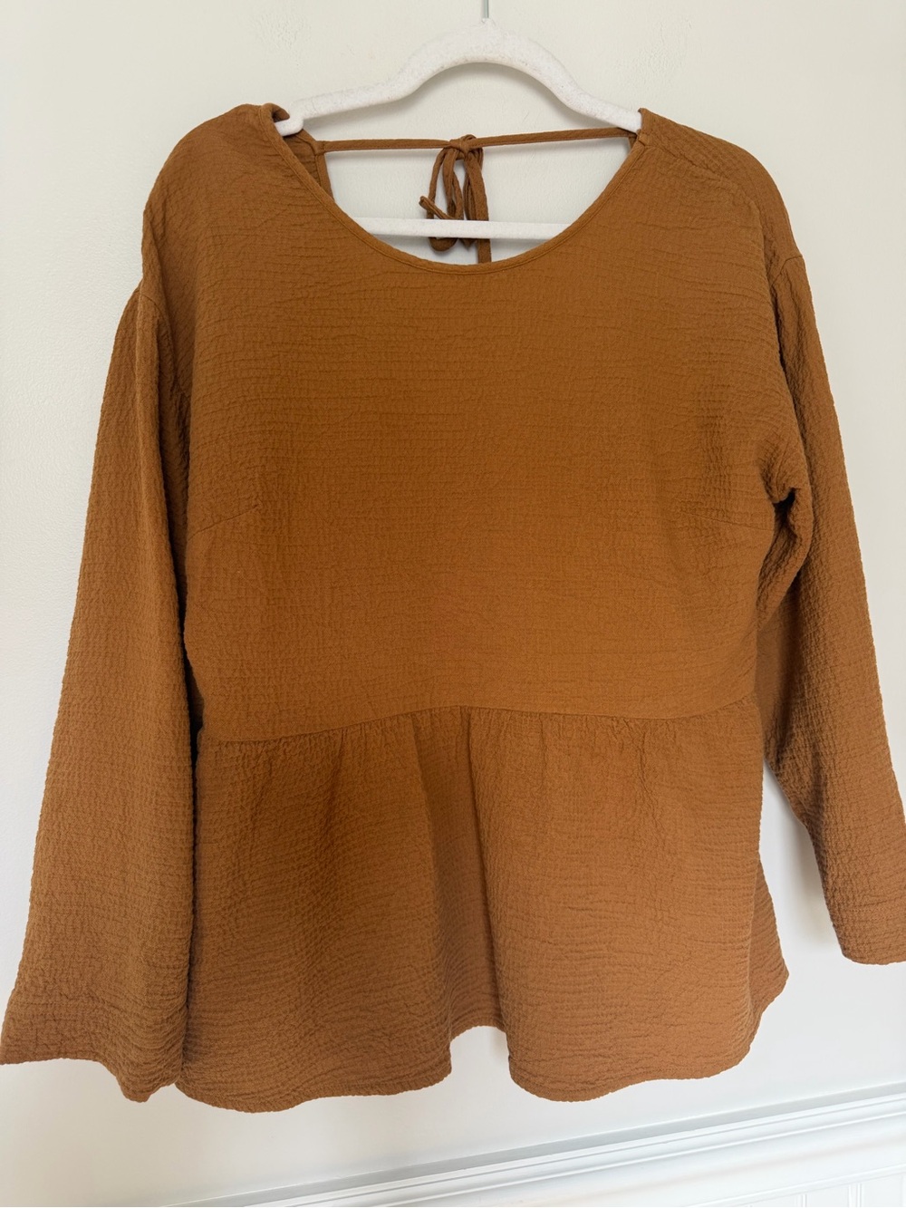 Madewell Blouse Peplum Open-Back Top - Picture 3 of 6